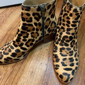 J. Crew Cheetah Leopard Print Calf Hair Boots - brand new!